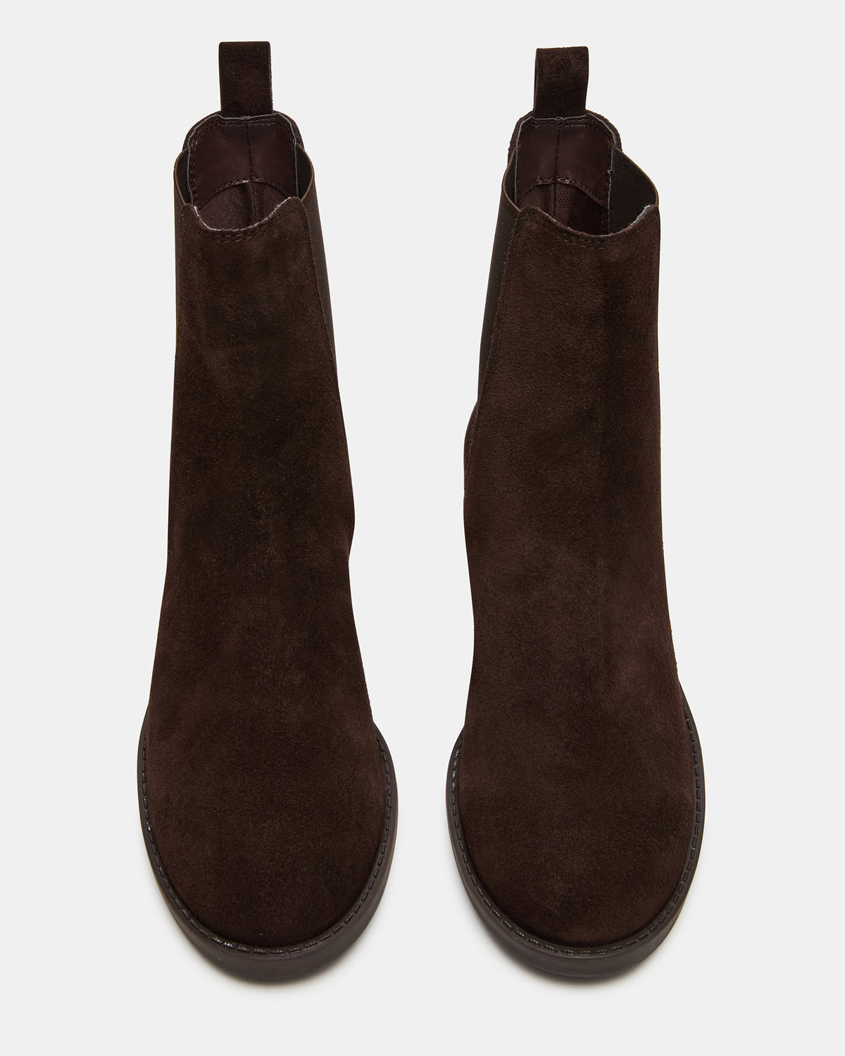 KAPLAN Brown Suede Chelsea Block Heel Women's Ankle Boot Steve Madden BROWN SUEDE