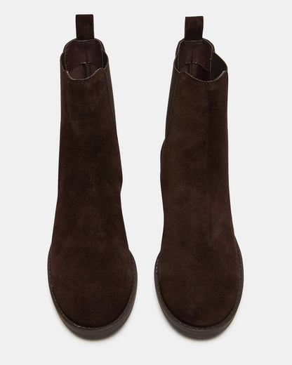 KAPLAN Brown Suede Chelsea Block Heel Women's Ankle Boot Steve Madden BROWN SUEDE