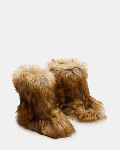 BEASTIE Tan Multi Women's Faux Fur Bootie Steve Madden TAN MULTI