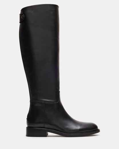 BEREN Black Leather Knee-High Women's Riding Boot Steve Madden BLACK LEATHER