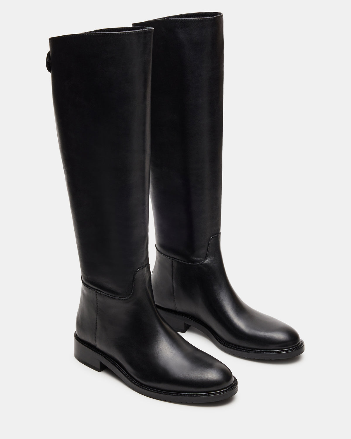 BEREN Black Leather Knee-High Women's Riding Boot Steve Madden BLACK LEATHER