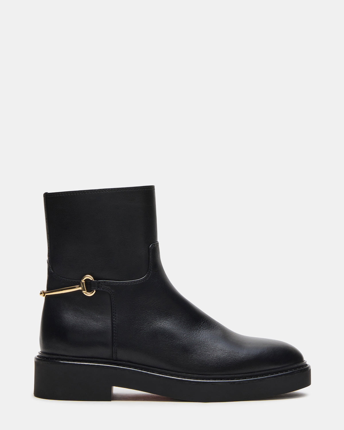DIABLO Black Leather Women's Ankle Boot Steve Madden BLACK LEATHER