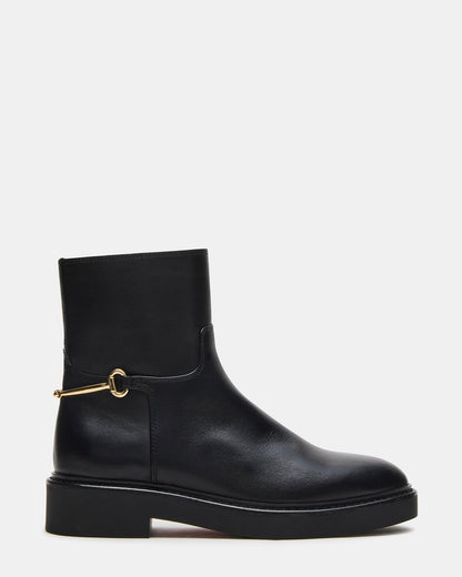 DIABLO Black Leather Women's Ankle Boot Steve Madden BLACK LEATHER