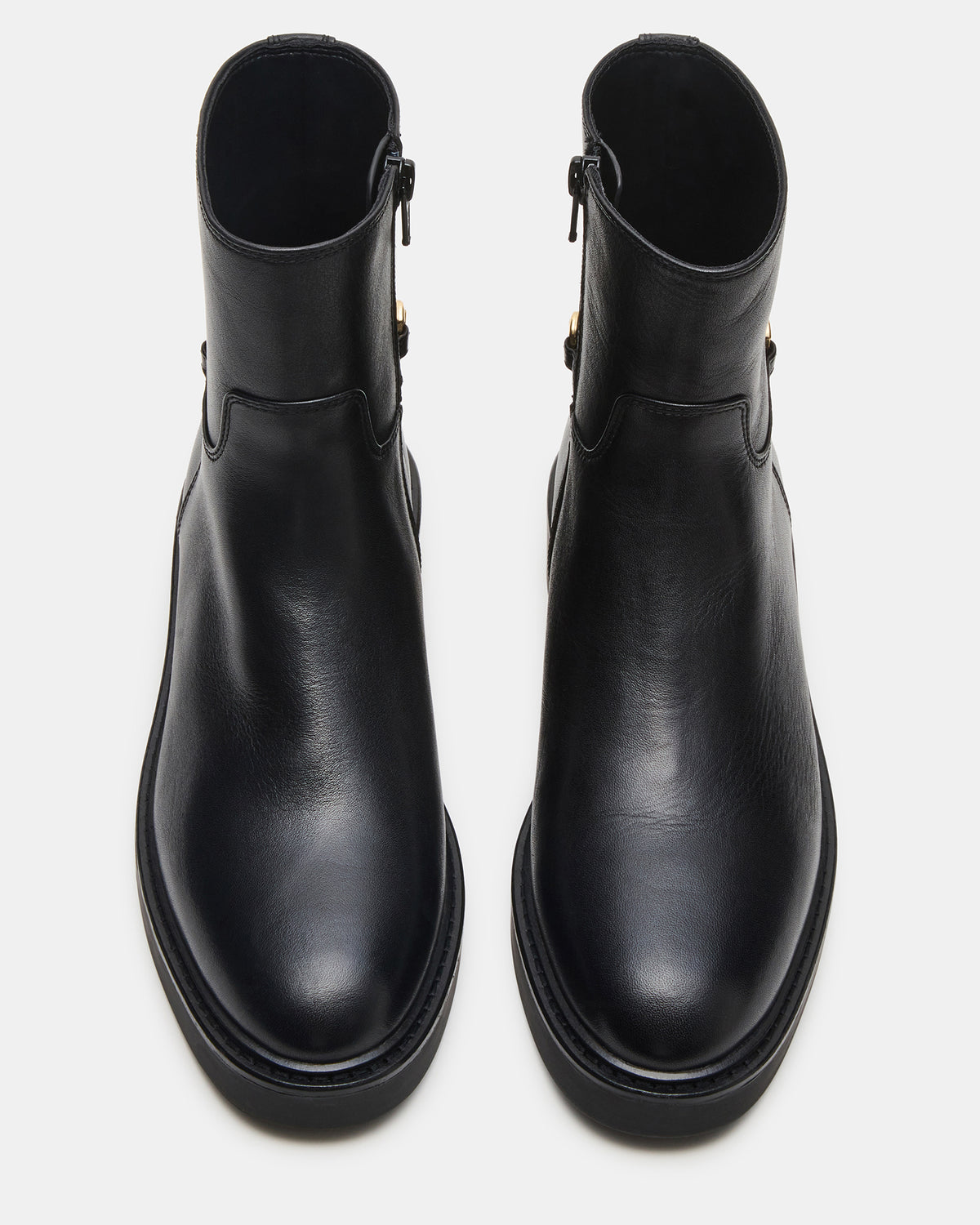 DIABLO Black Leather Women's Ankle Boot Steve Madden BLACK LEATHER
