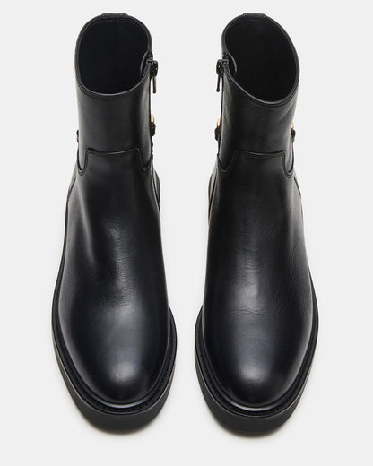 DIABLO Black Leather Women's Ankle Boot Steve Madden BLACK LEATHER
