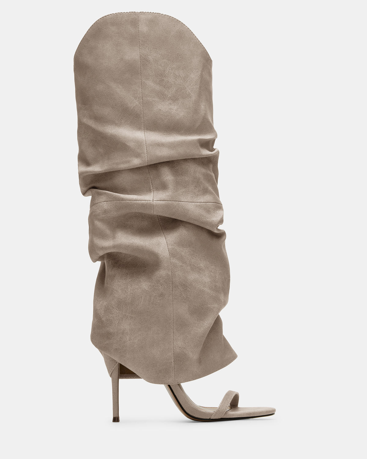 RAVINE Grey Distressed Women's Knee-High Cuffed Stiletto Heel Boot Steve Madden GREY DISTR