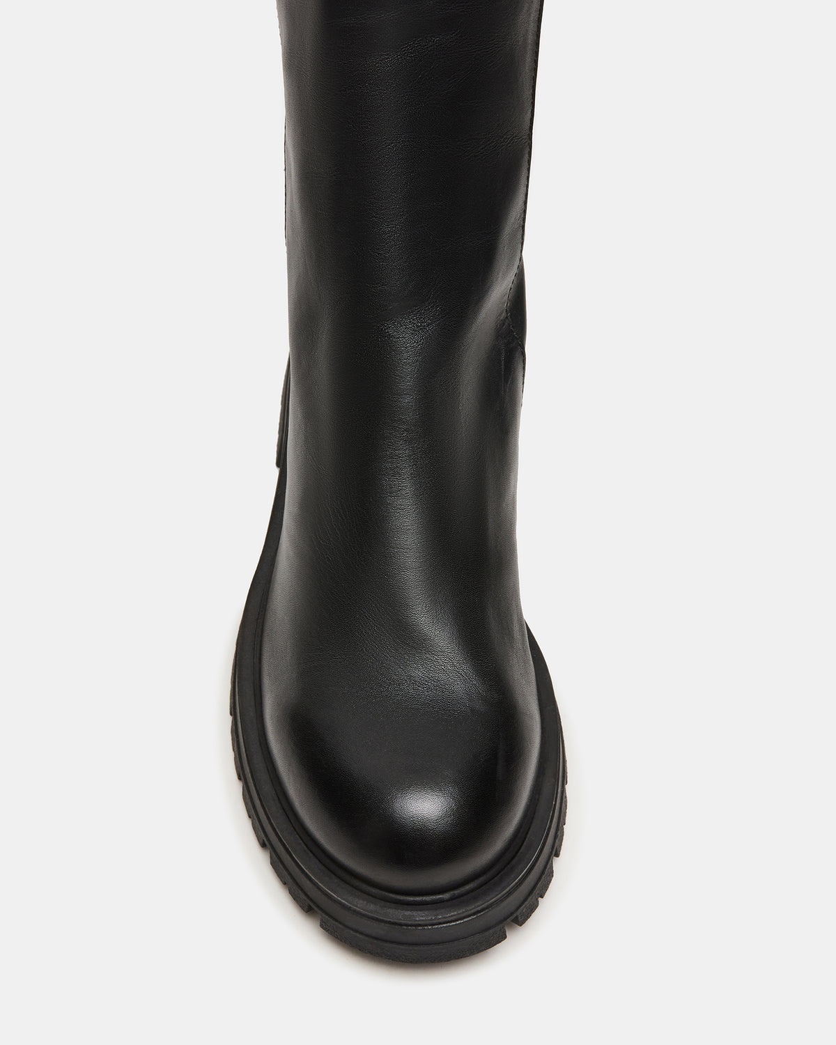 LAMI Black Leather Lug Sole Women's Ankle Boot Steve Madden BLACK LEATHER