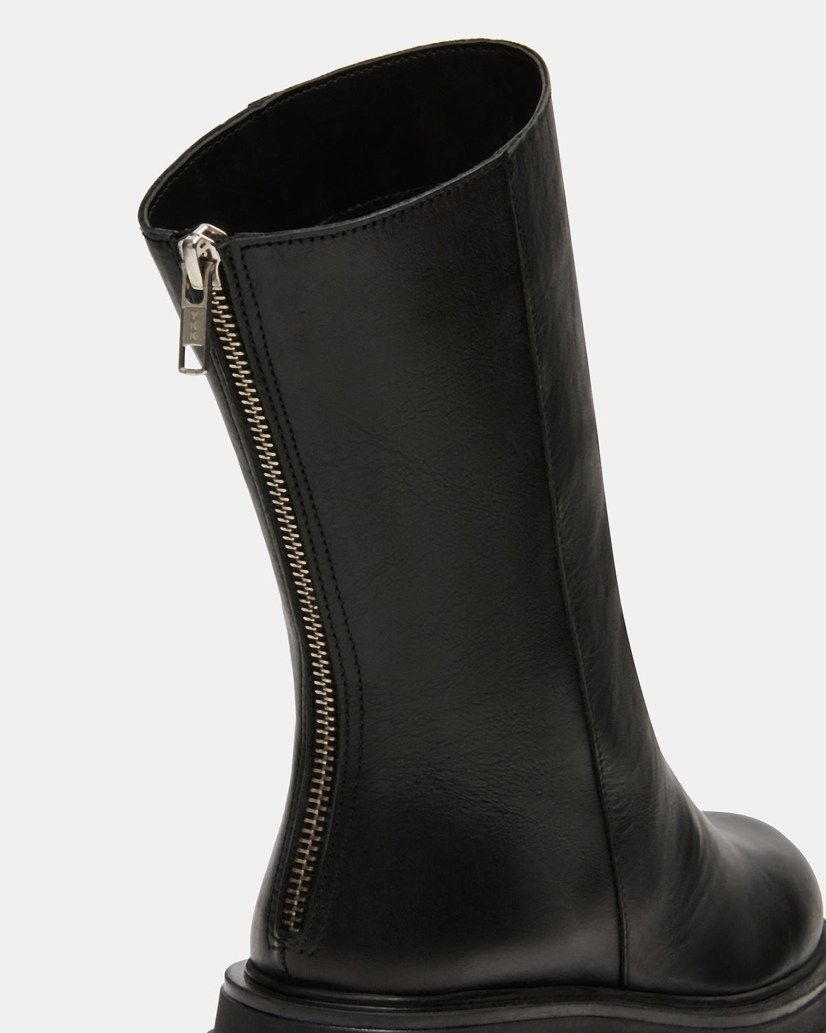 LAMI Black Leather Lug Sole Women's Ankle Boot Steve Madden BLACK LEATHER
