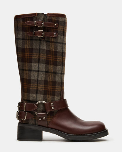 ASTOR Flannel Brown Multi Knee-High Women's Boot Steve Madden BROWN MULTI