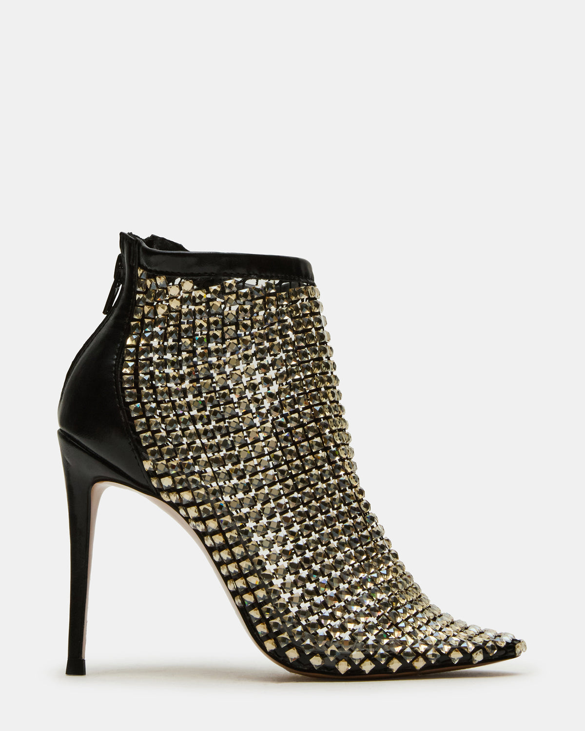 DANCIN Gold Multi Stiletto Heeled Mesh Rhinestone Women's Ankle Boot Steve Madden GOLD MULTI
