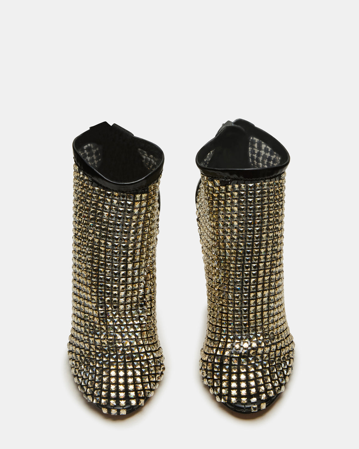 DANCIN Gold Multi Stiletto Heeled Mesh Rhinestone Women's Ankle Boot Steve Madden GOLD MULTI