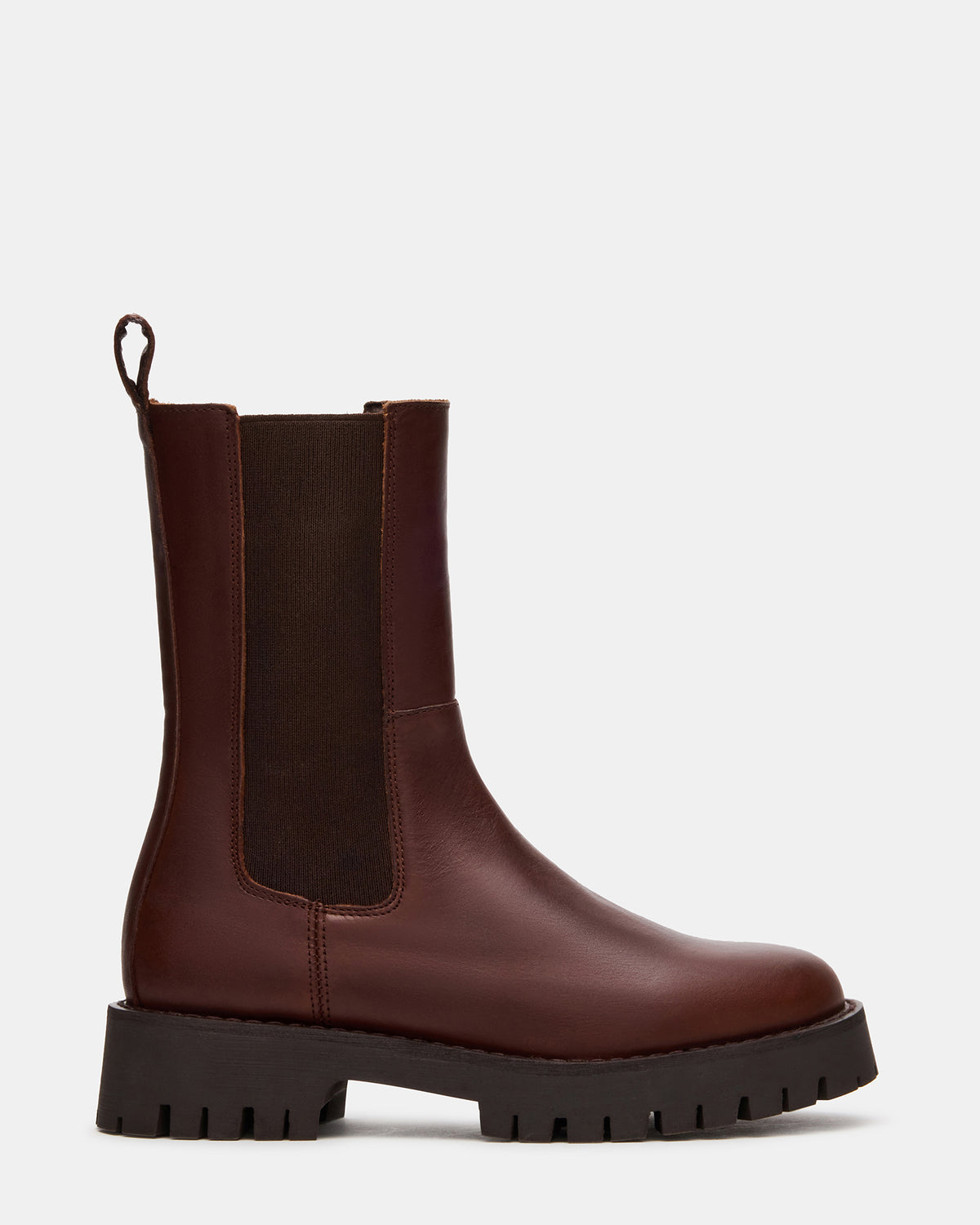 LOWA Brown Leather Lug Chelsea Platform Women's Ankle Boot Steve Madden BROWN LEATHER