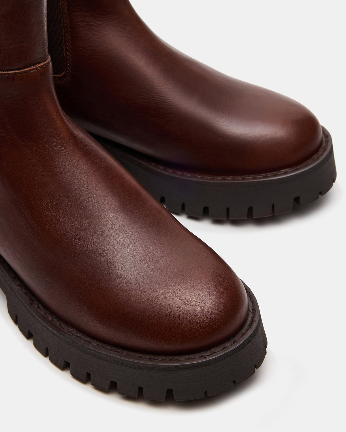 LOWA Brown Leather Lug Chelsea Platform Women's Ankle Boot Steve Madden BROWN LEATHER