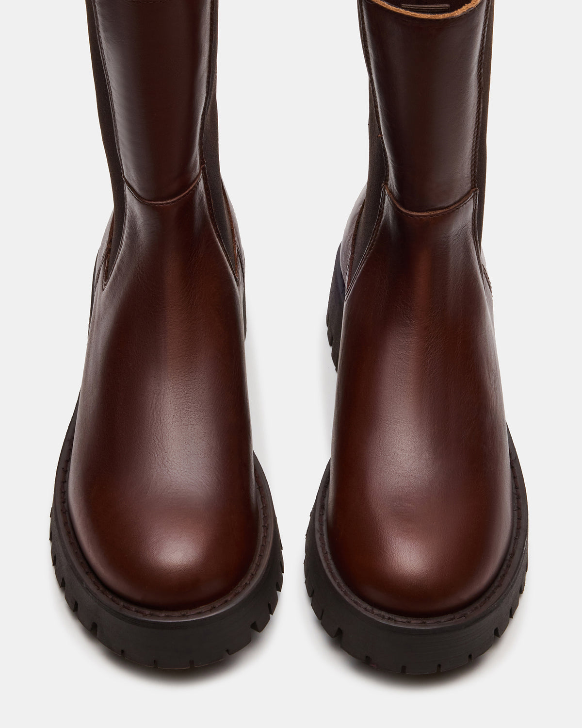LOWA Brown Leather Lug Chelsea Platform Women's Ankle Boot Steve Madden BROWN LEATHER