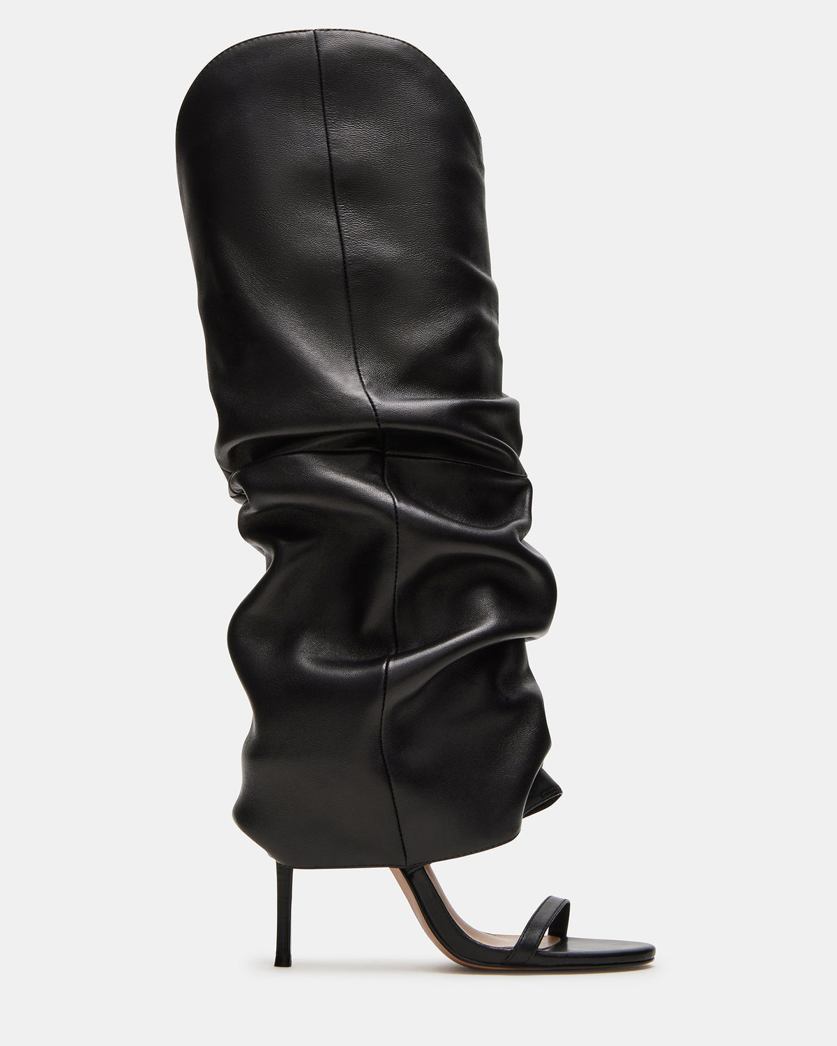 RAVINE Black Knee-High Cuffed Stiletto Heel Women's Boot Steve Madden BLACK
