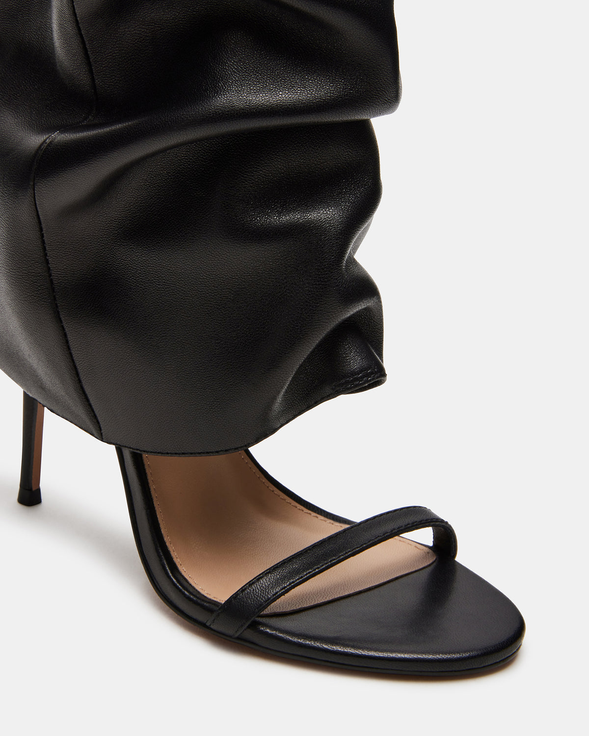 RAVINE Black Knee-High Cuffed Stiletto Heel Women's Boot Steve Madden BLACK