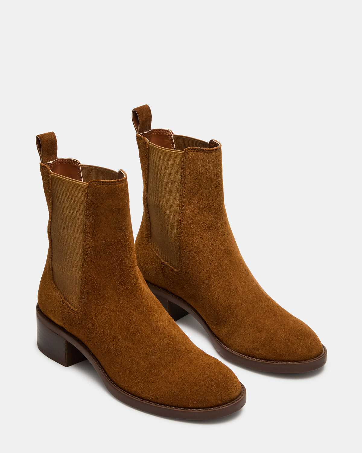 KAPLAN Camel Suede Chelsea Block Heel Women's Ankle Boot Steve Madden CAMEL SUEDE