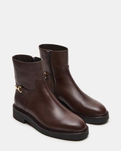 DIABLO Brown Leather Women's Ankle Boot Steve Madden BROWN LEATHER