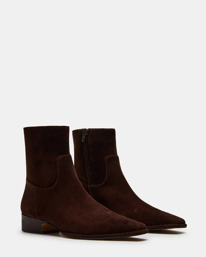 DEFINE Brown Suede Square-Toe Women's Ankle Boot Steve Madden BROWN SUEDE