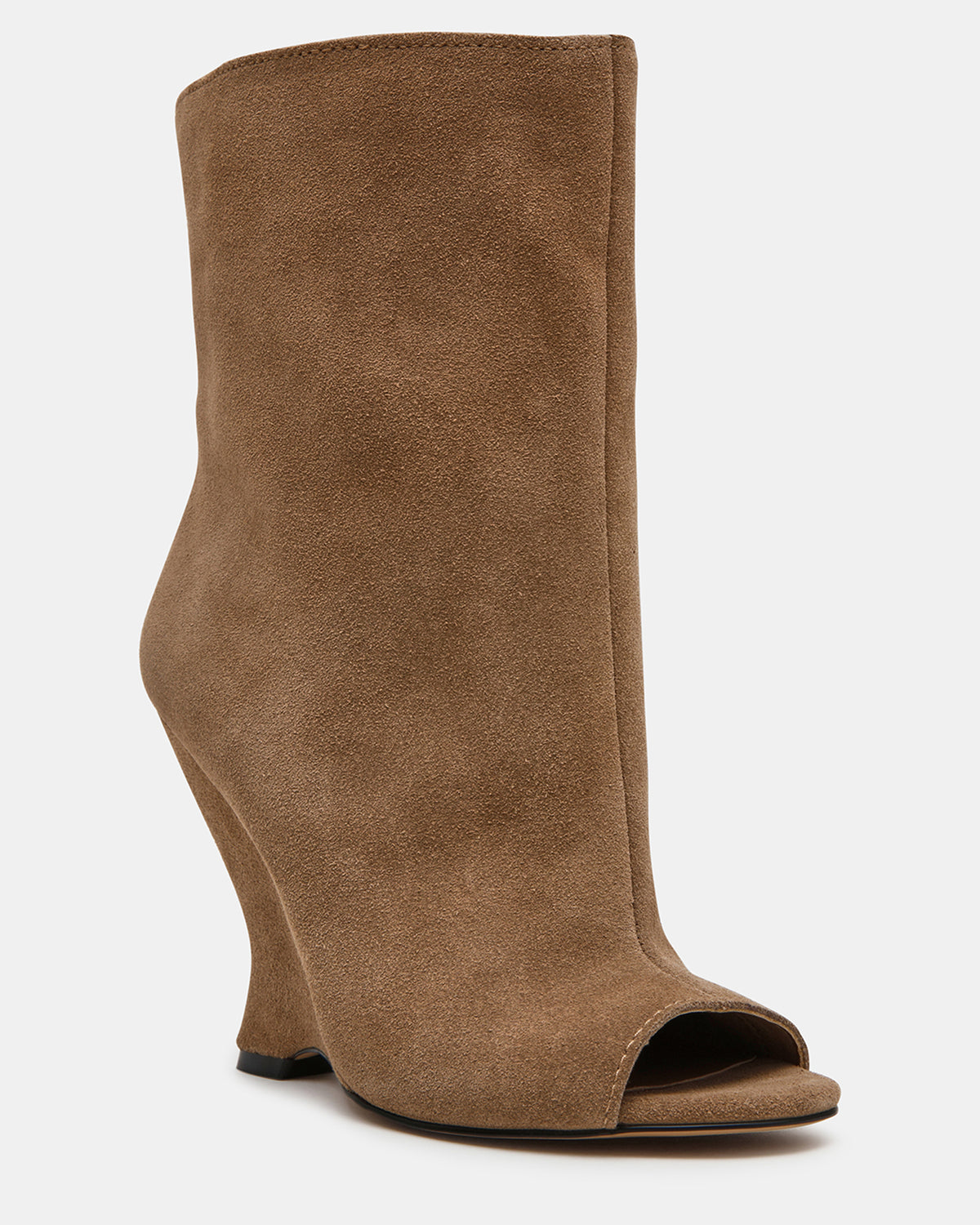 RYLIX Taupe Suede Wedge Peep-Toe Women's Ankle Boot Steve Madden TAUPE SUEDE