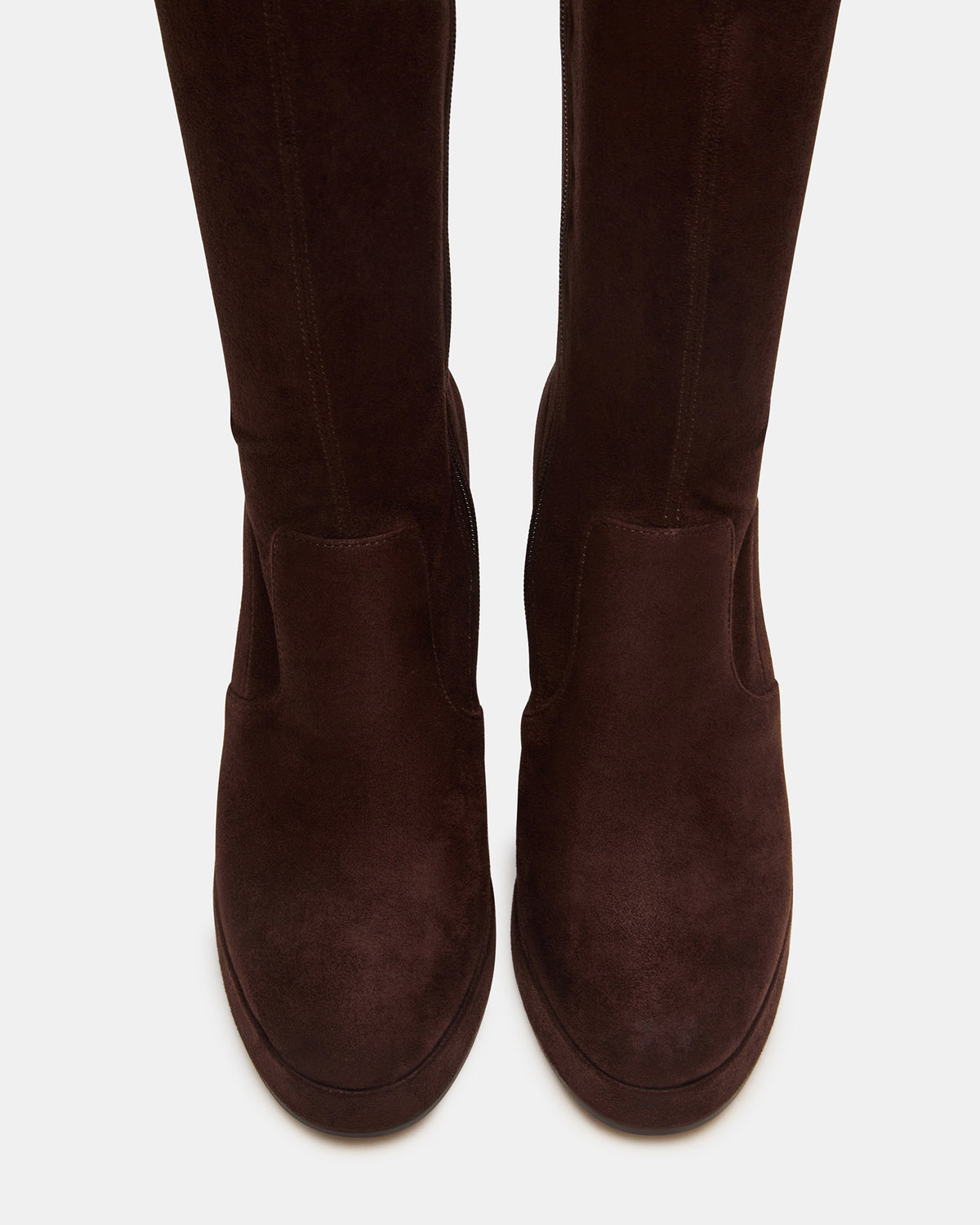 TWAIN Brown Wide Calf Knee-High Block Heel Women's Boot Steve Madden BROWN