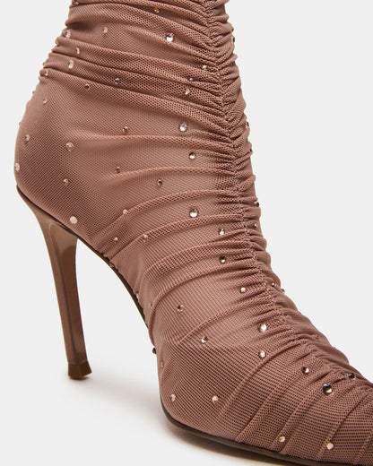 RASHIDA Blush Mesh Over-The-Knee Pointed-Toe Rhinestone Stiletto Heel Women's Boot Steve Madden BLUSH MESH