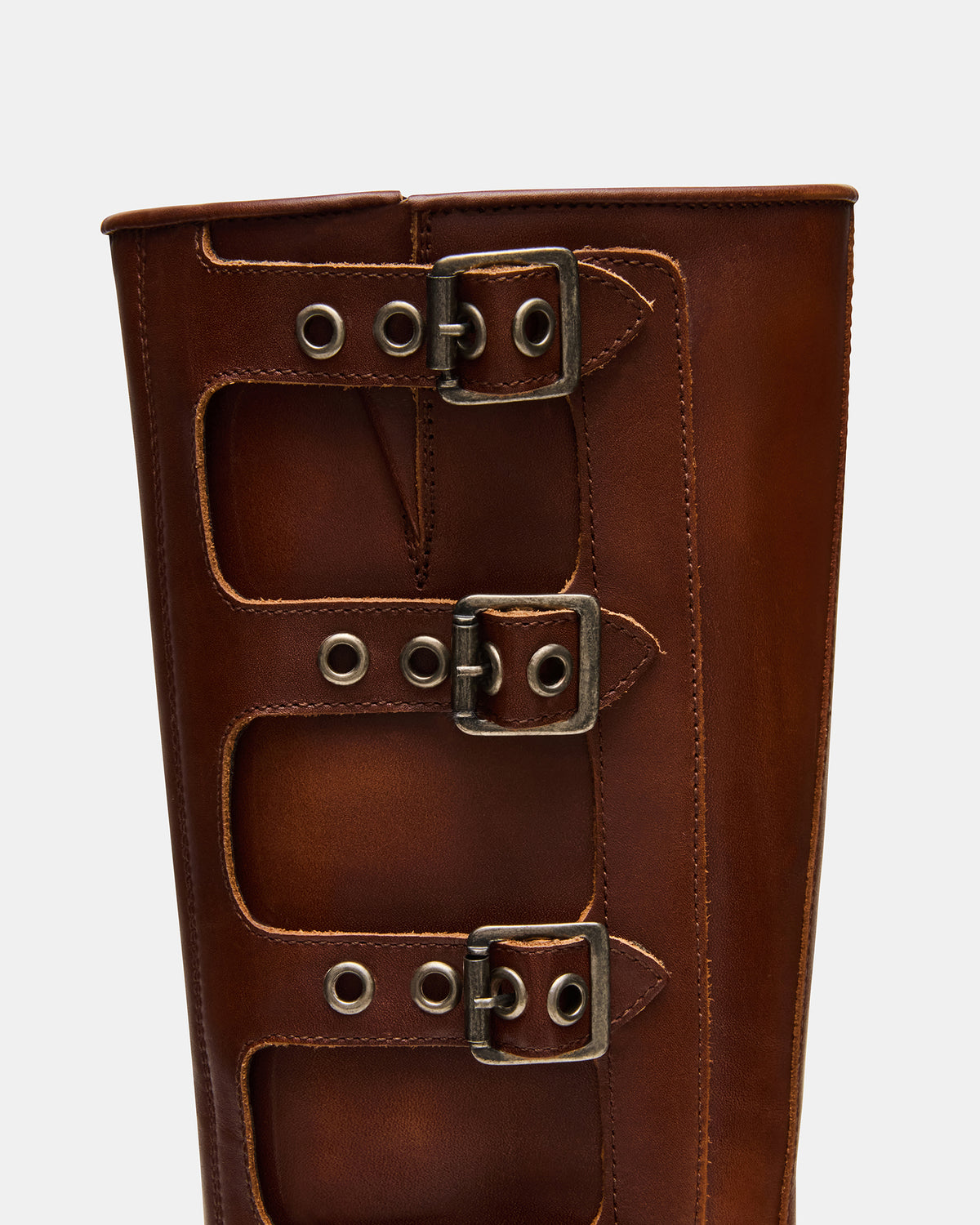ROCKY Cognac Distressed Knee-High Moto Women's Boot Steve Madden COGNAC DISTRESSED