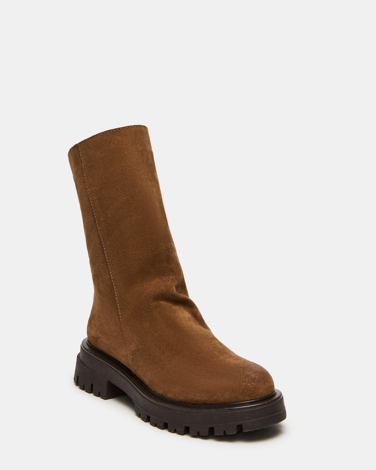 LAMI Dark Taupe Suede Lug Sole Women's Ankle Boot Steve Madden DARK TAUPE SUEDE