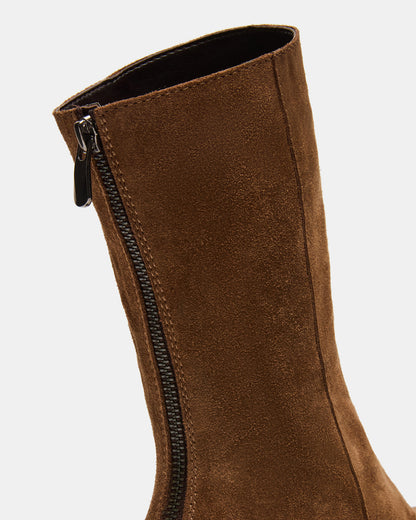 LAMI Dark Taupe Suede Lug Sole Women's Ankle Boot Steve Madden DARK TAUPE SUEDE