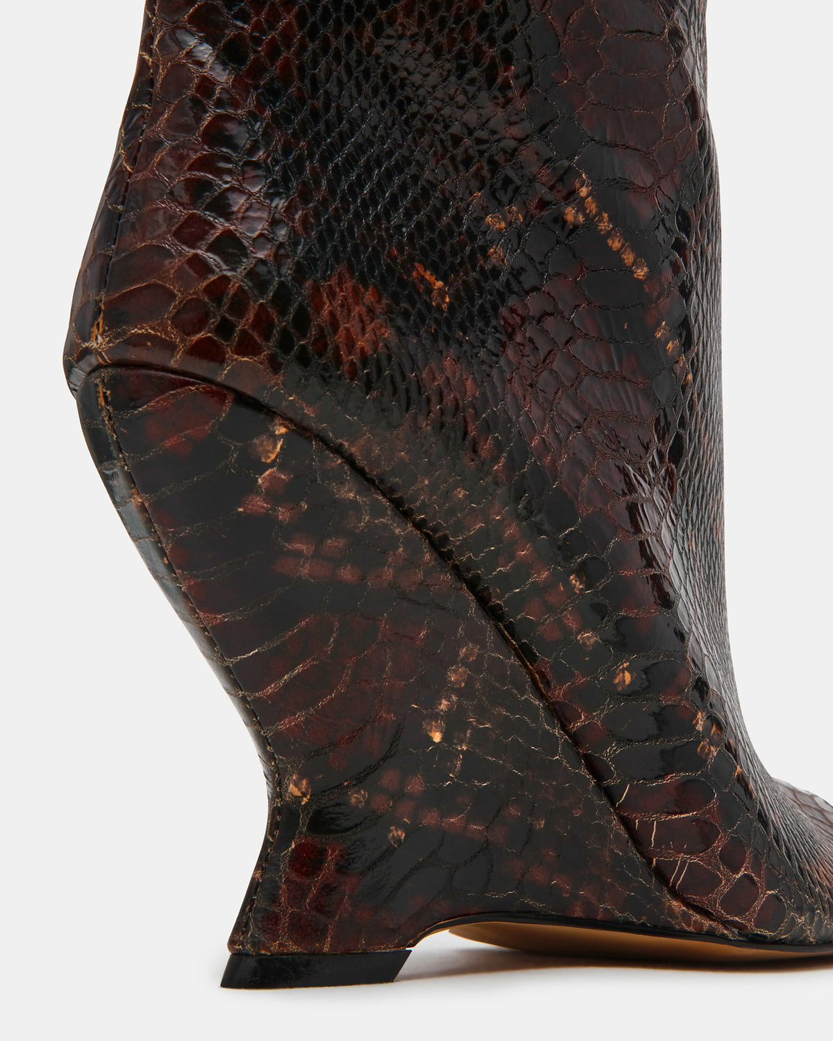 RYLIX Brown Snake Wedge Peep-Toe Women's Ankle Boot Steve Madden BROWN SNAKE