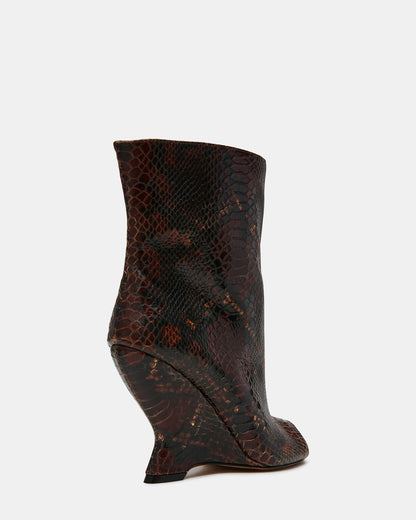 RYLIX Brown Snake Wedge Peep-Toe Women's Ankle Boot Steve Madden BROWN SNAKE