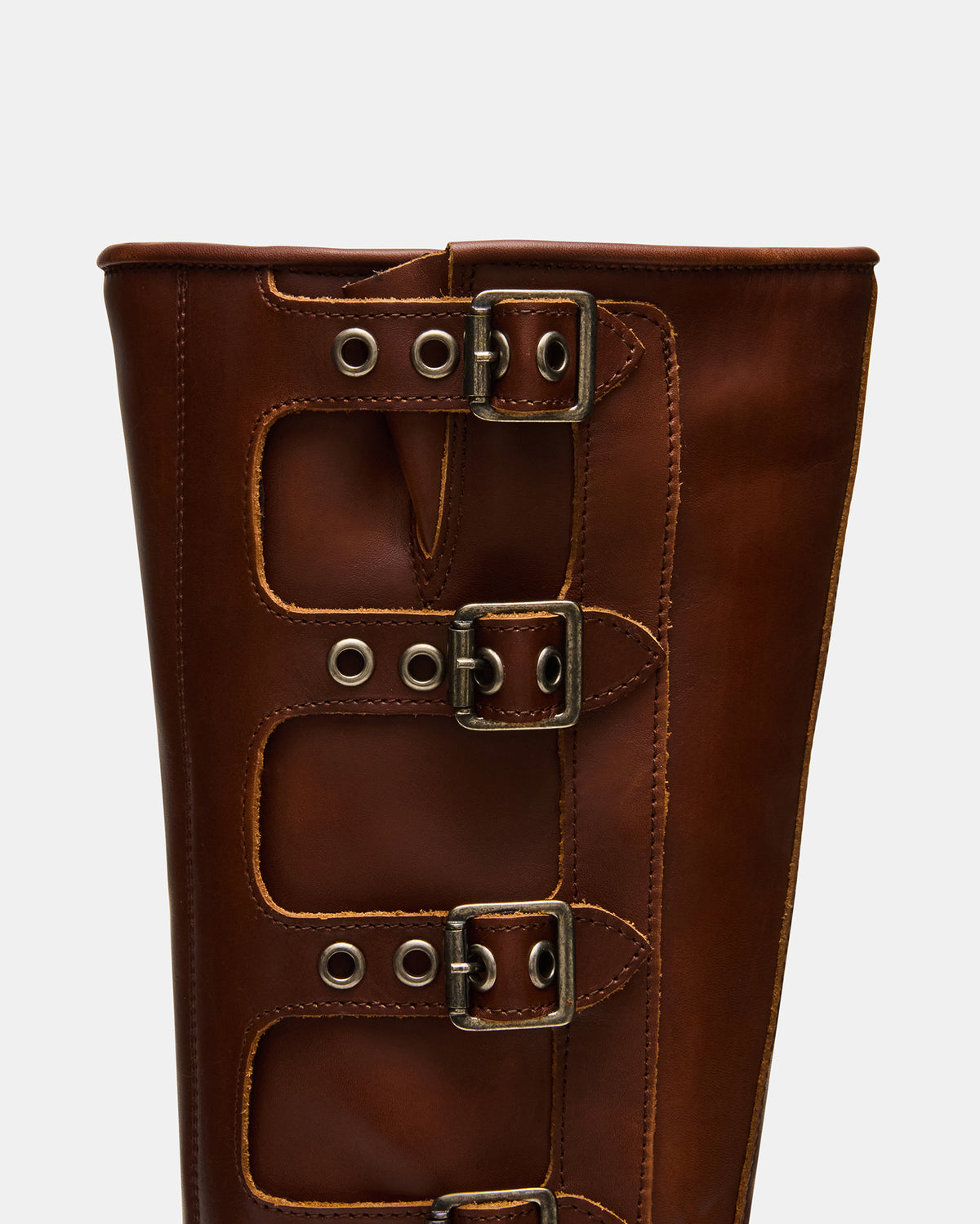 ROCKY Cognac Distressed Wide Calf Knee-High Moto Women's Boot Steve Madden COGNAC DISTRESSED