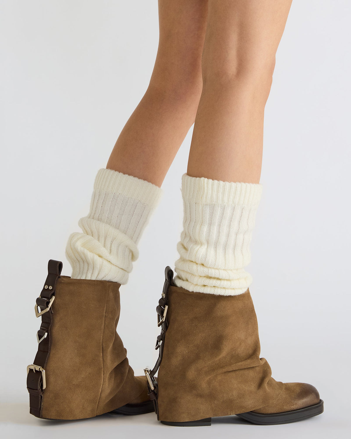 BENJI Taupe Suede Cuffed Fold-Over Moto Buckle Women's Ankle Boot Steve Madden TAUPE SUEDE