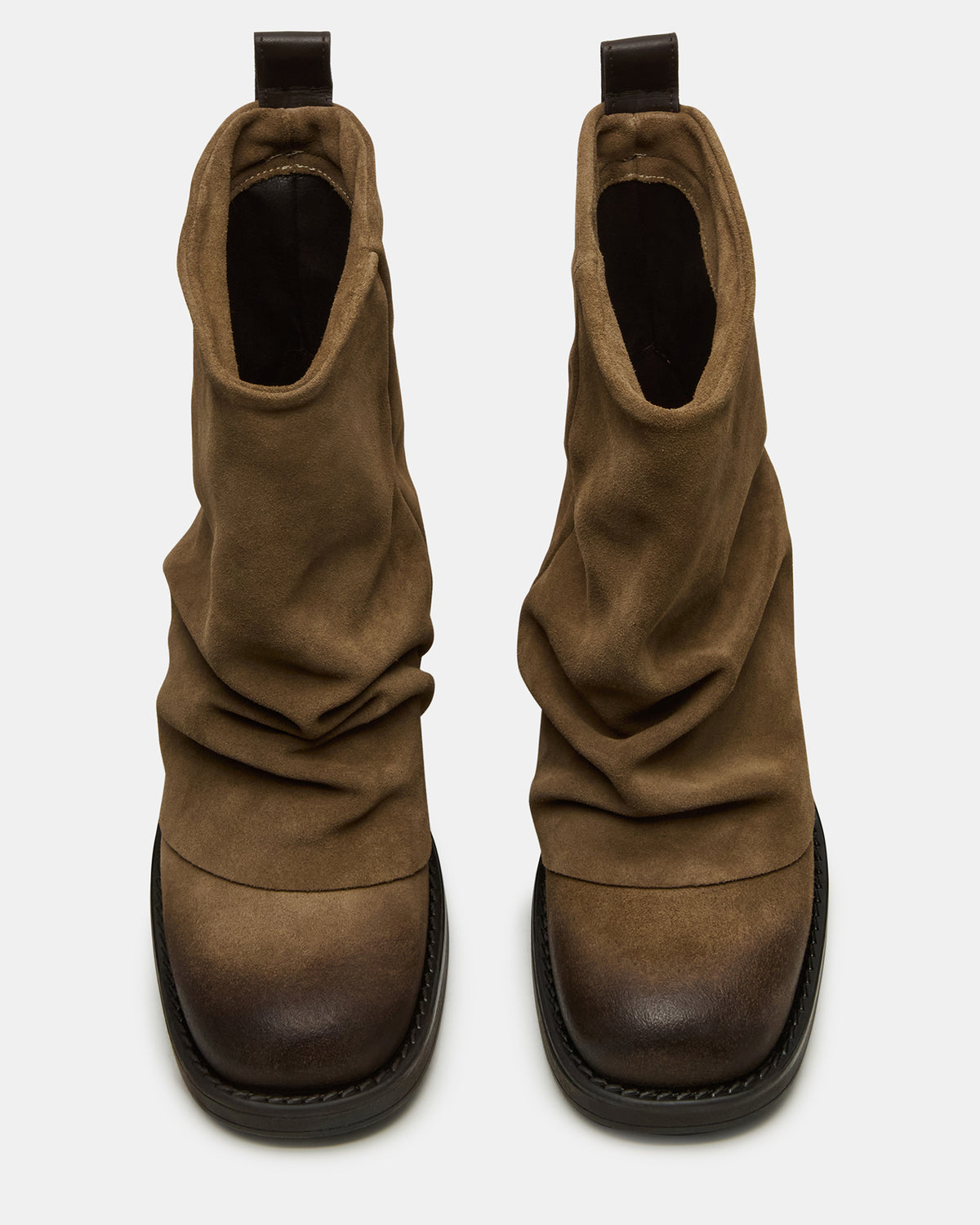 BENJI Taupe Suede Cuffed Fold-Over Moto Buckle Women's Ankle Boot Steve Madden TAUPE SUEDE