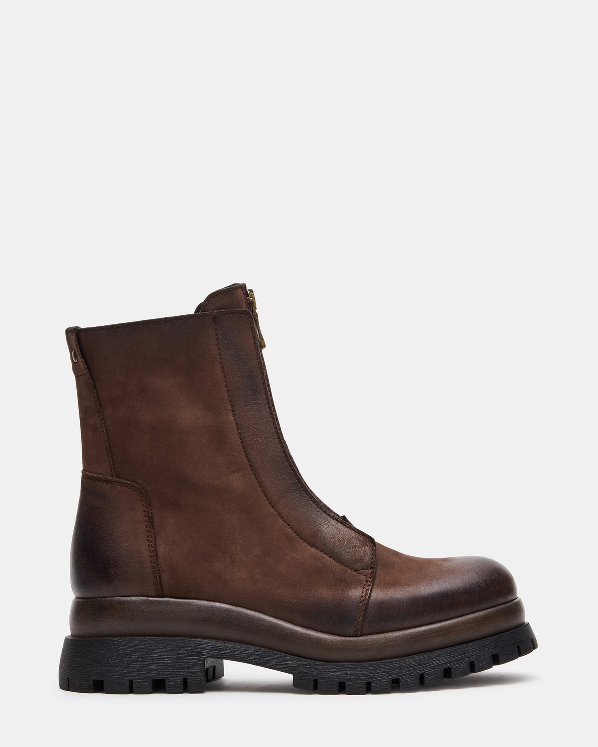 MILTON Brown Leather Moto Women's Ankle Boot Steve Madden BROWN LEATHER