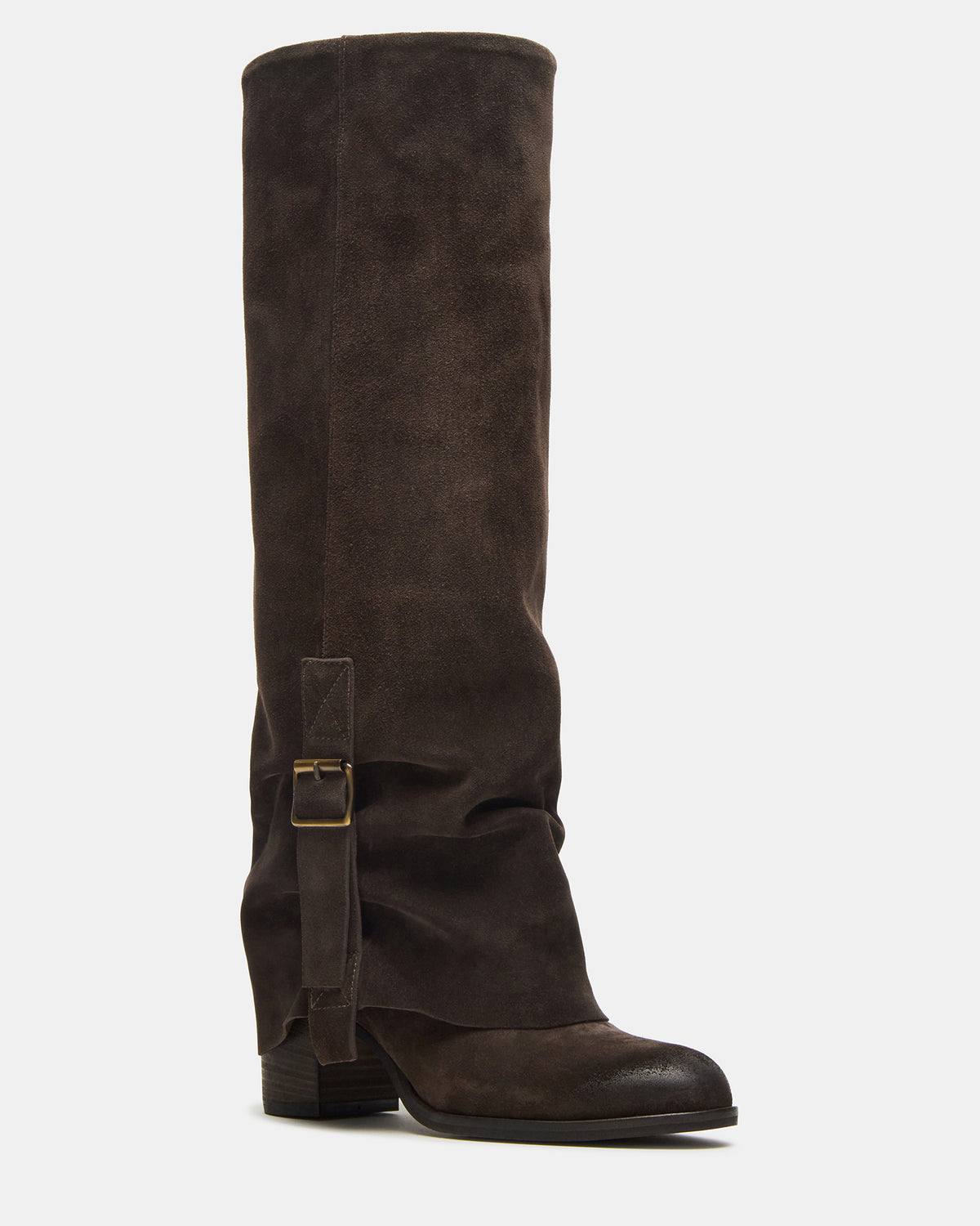 BOZEMAN Dark Taupe Suede Knee-High Fold-Over Cuffed Women's Boot Steve Madden TAUPE