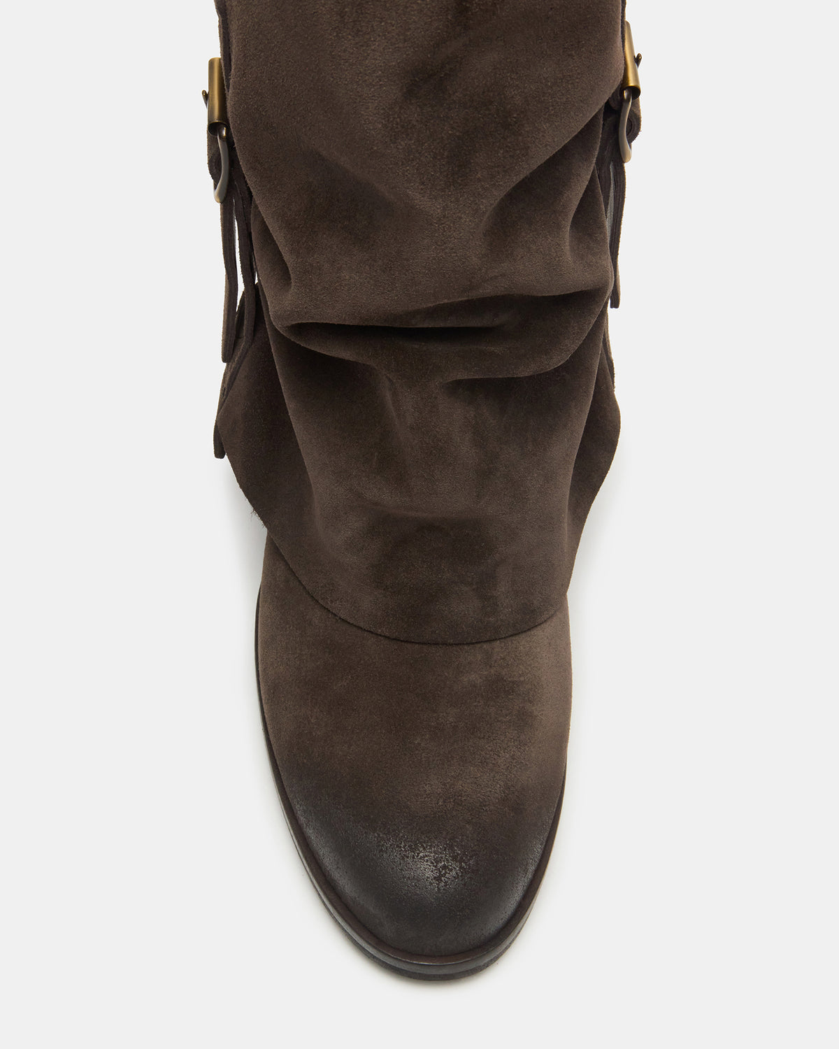 BOZEMAN Dark Taupe Suede Knee-High Fold-Over Cuffed Women's Boot Steve Madden TAUPE