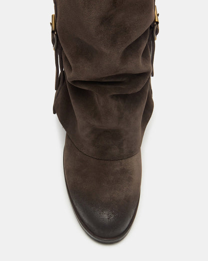 BOZEMAN Dark Taupe Suede Knee-High Fold-Over Cuffed Women's Boot Steve Madden TAUPE
