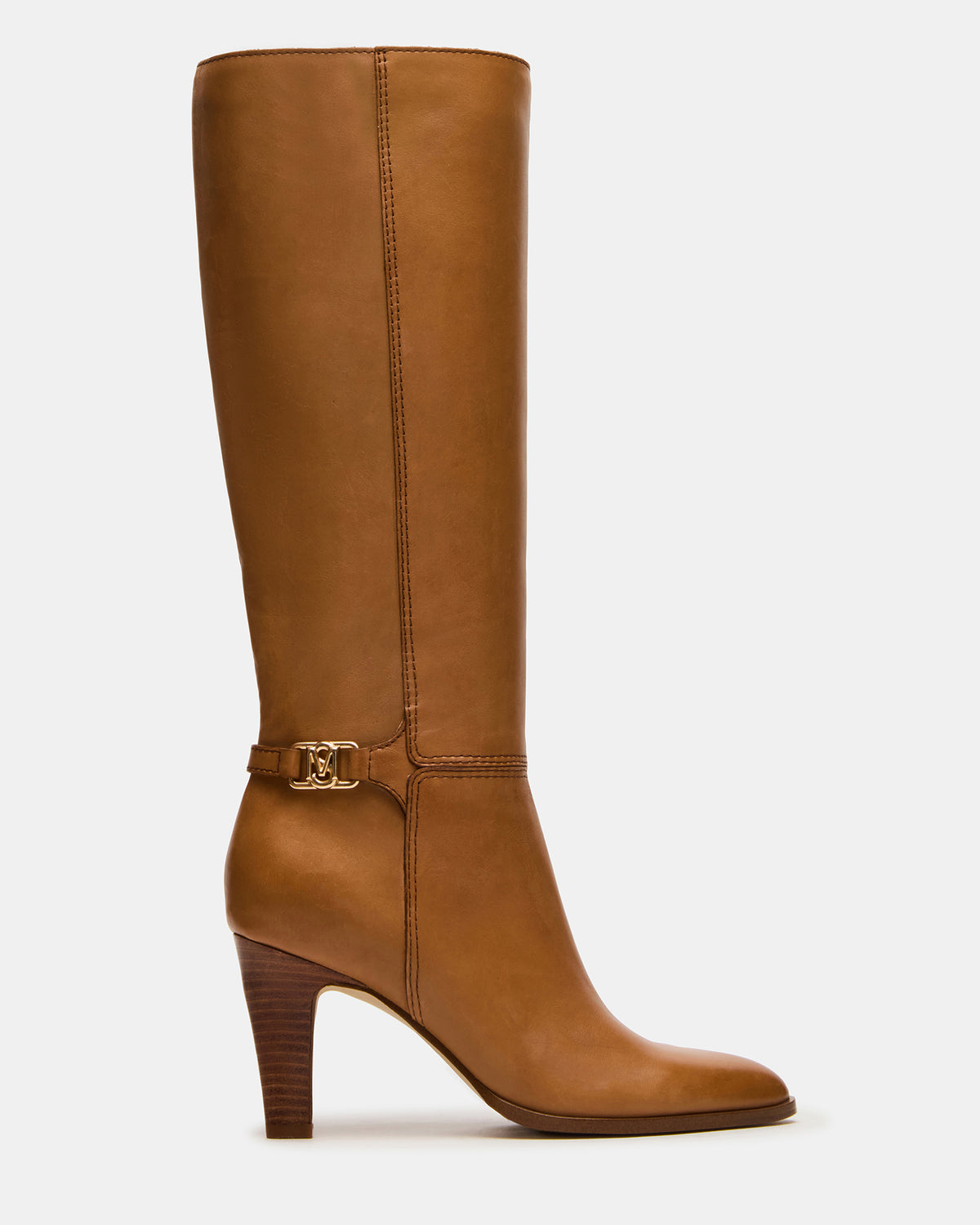 RHETT Tan Leather Knee-High Heeled Women's Boot Steve Madden TAN LEATHER