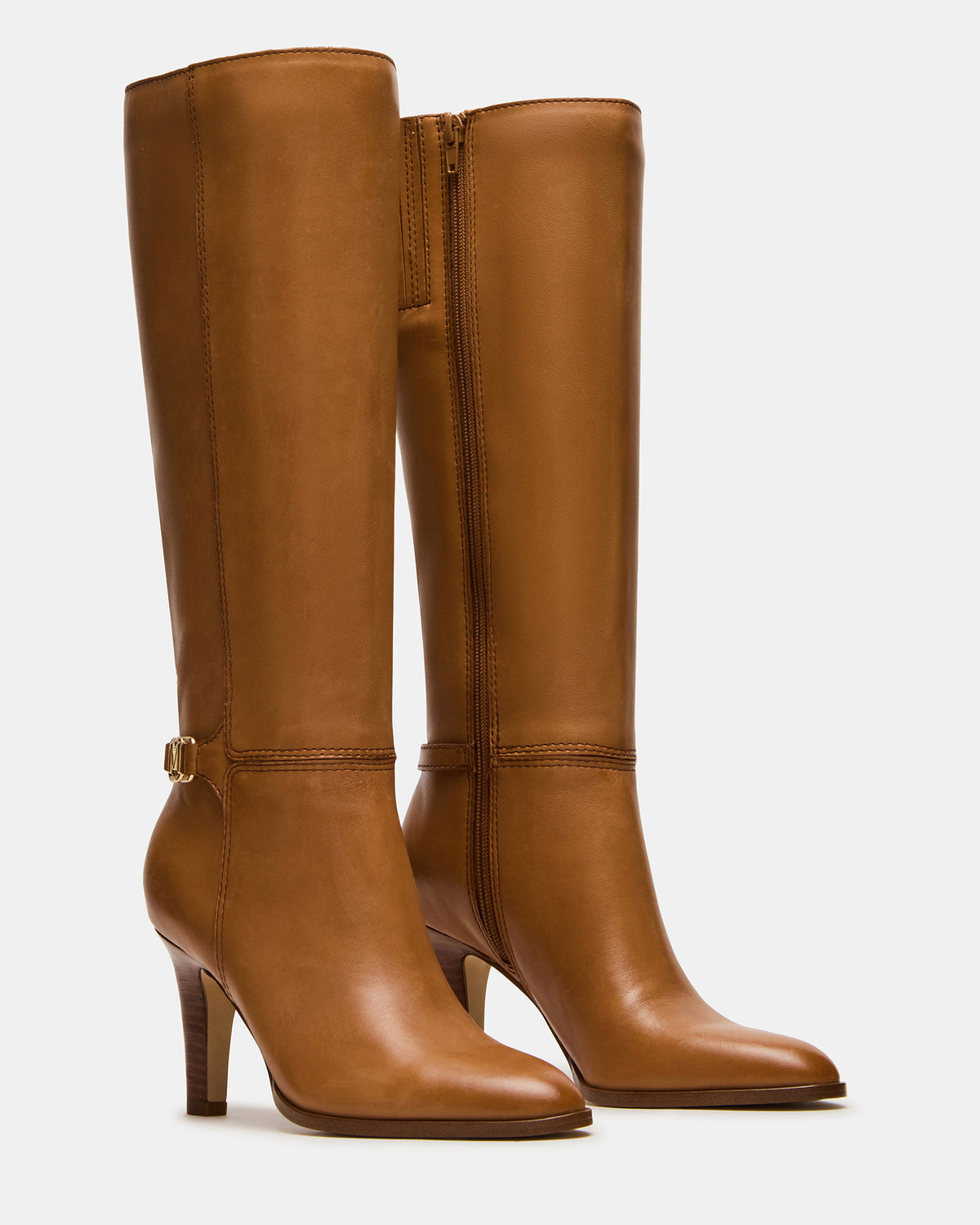 RHETT Tan Leather Knee-High Heeled Women's Boot Steve Madden TAN LEATHER