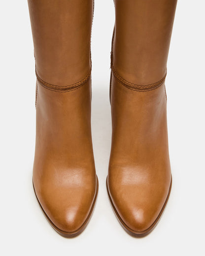 RHETT Tan Leather Knee-High Heeled Women's Boot Steve Madden TAN LEATHER