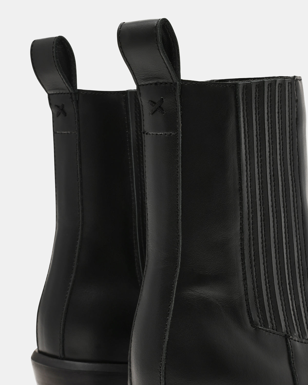 DARSEN Black Leather Square-Toe Block Heel Women's Ankle Boot Steve Madden BLACK LEATHER