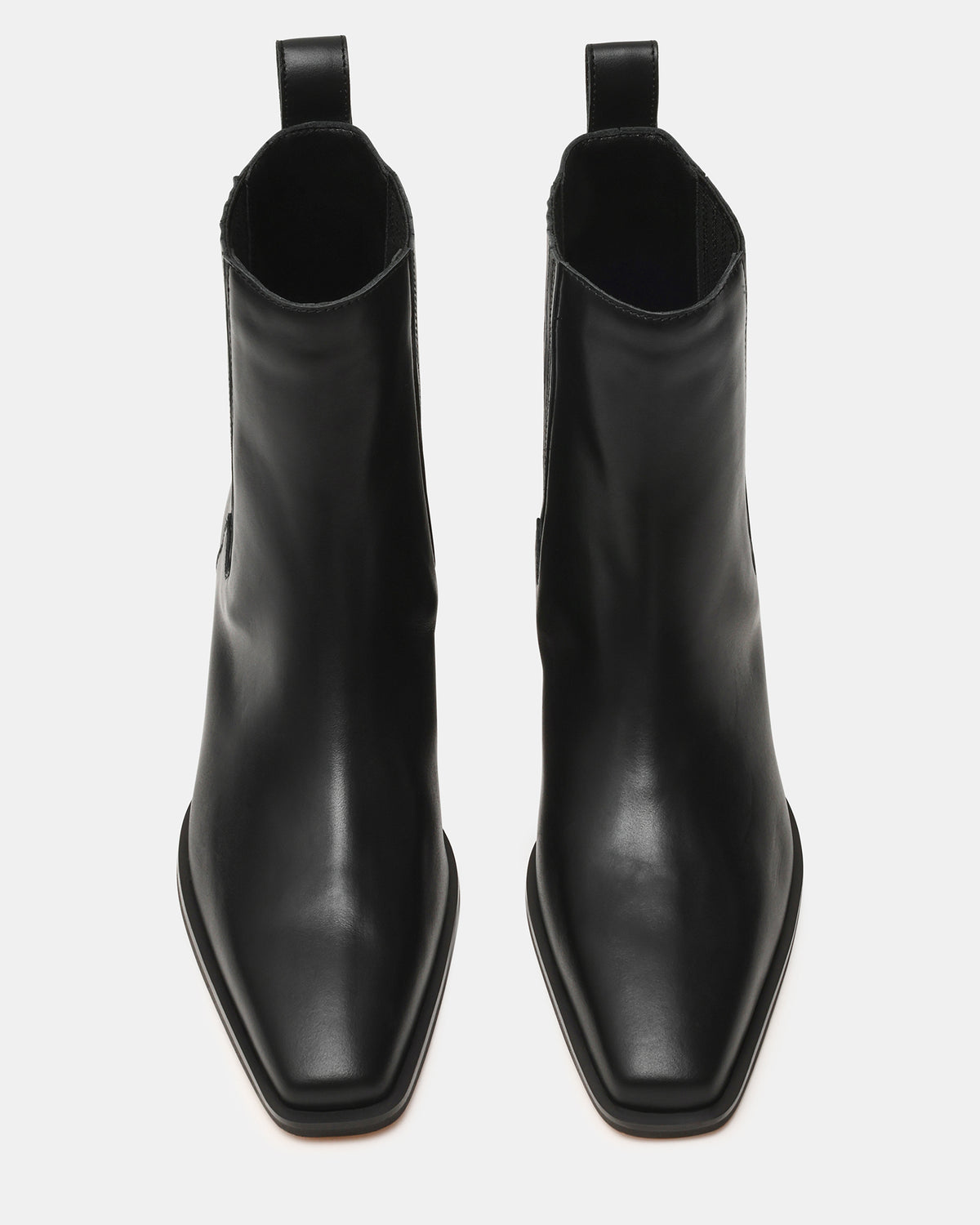 DARSEN Black Leather Square-Toe Block Heel Women's Ankle Boot Steve Madden BLACK LEATHER