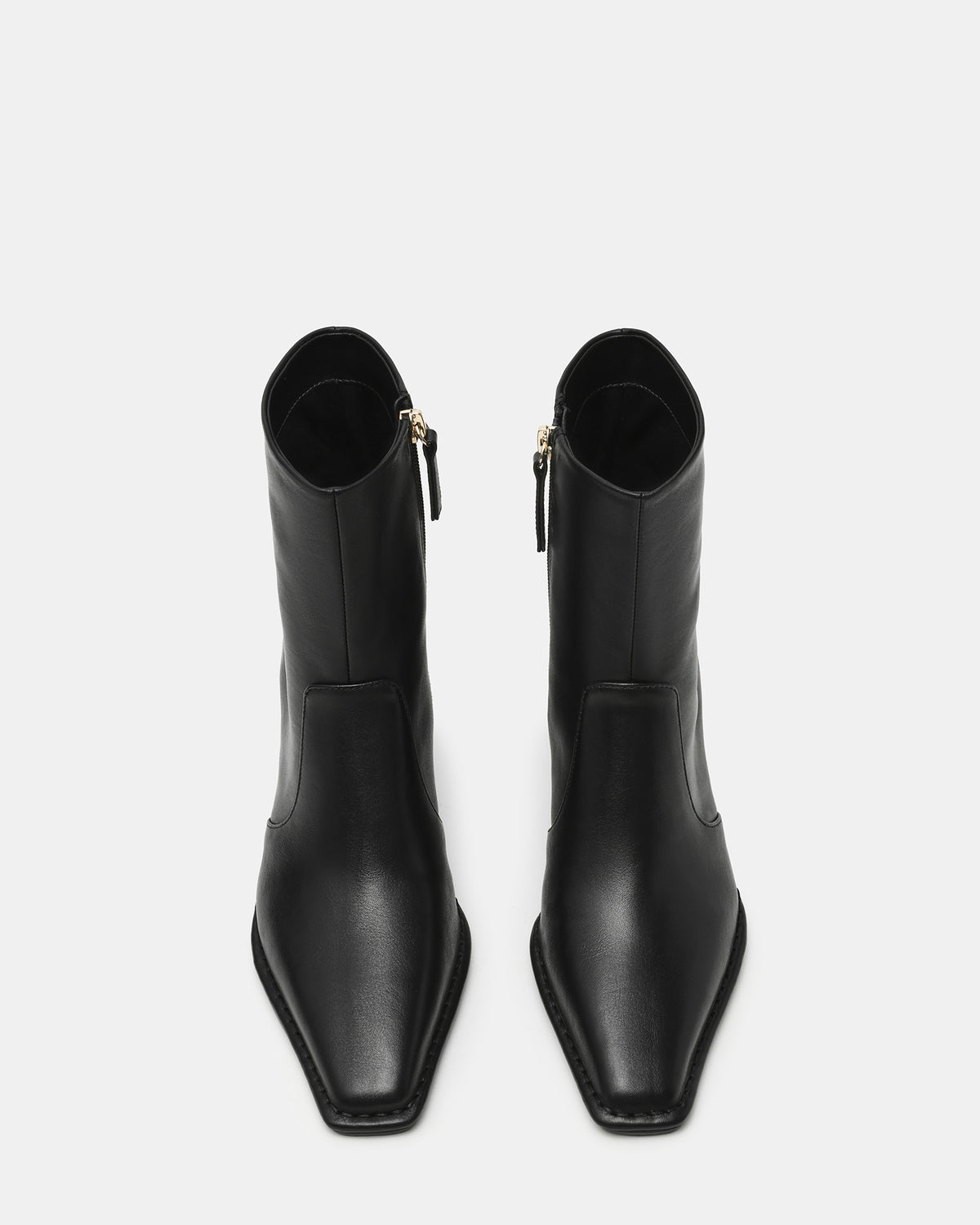 FARE Black Leather Square Toe Women's Ankle Boot Steve Madden BLACK LEATHER