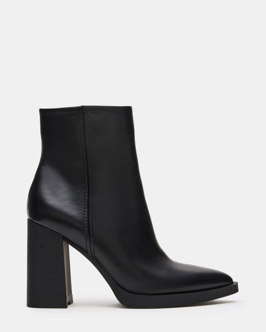 HARDEN Black Leather Women's Pointed-Toe Ankle Boot Steve Madden BLACK LEATHER