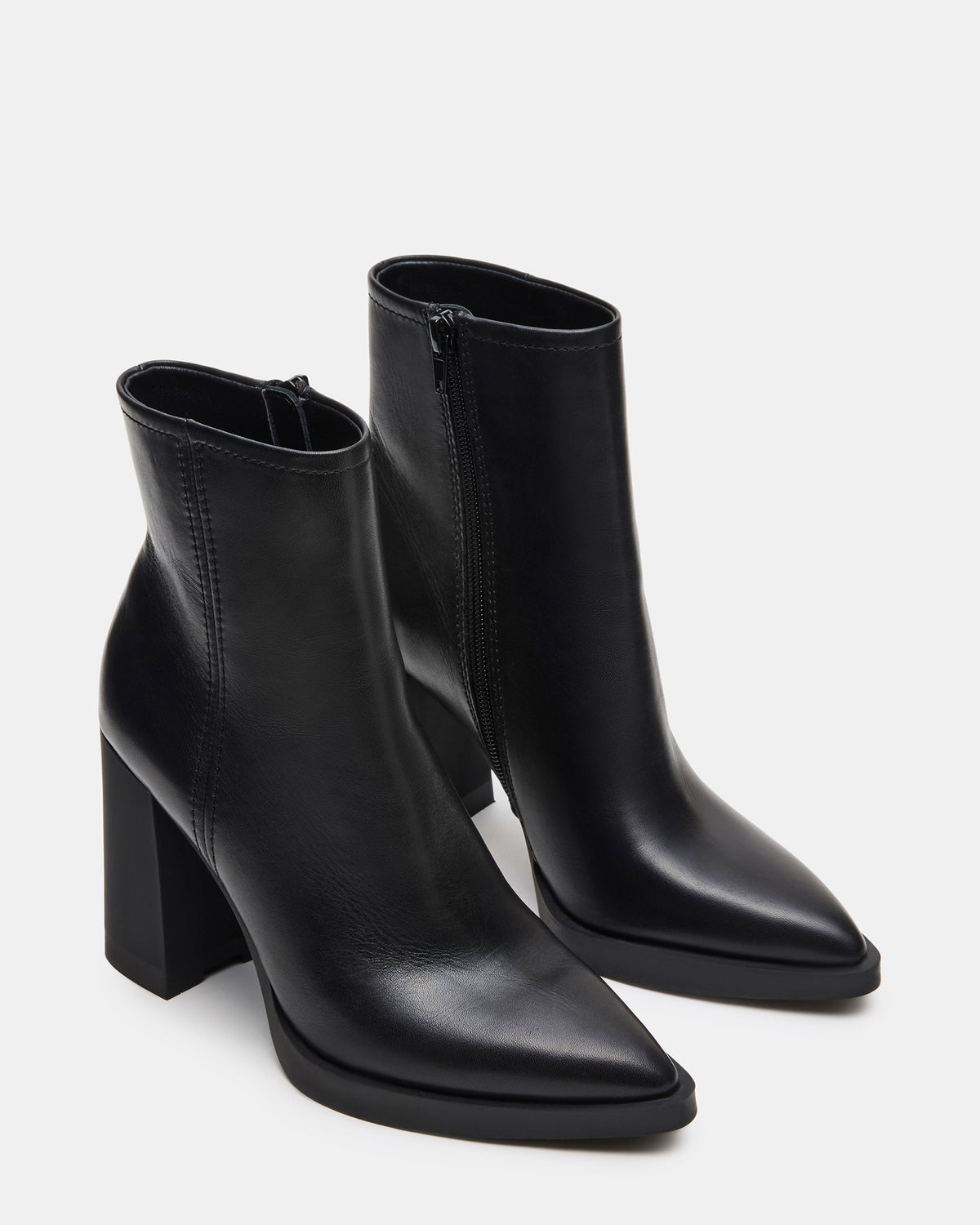 HARDEN Black Leather Women's Pointed-Toe Ankle Boot Steve Madden BLACK LEATHER