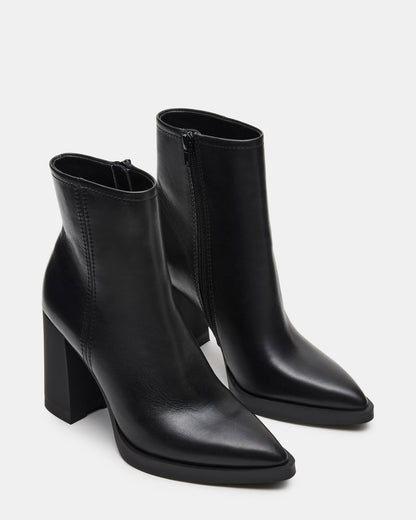 HARDEN Black Leather Women's Pointed-Toe Ankle Boot Steve Madden BLACK LEATHER