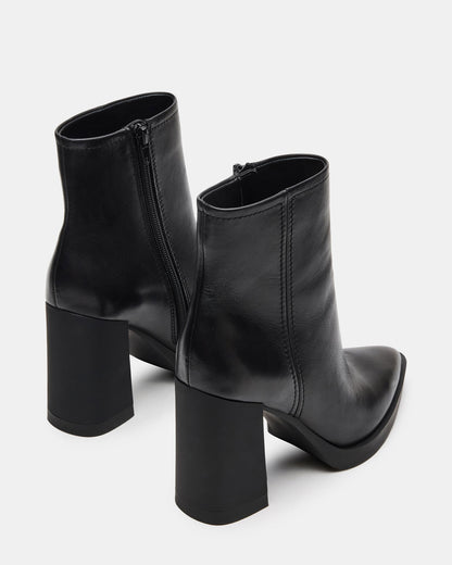HARDEN Black Leather Women's Pointed-Toe Ankle Boot Steve Madden BLACK LEATHER