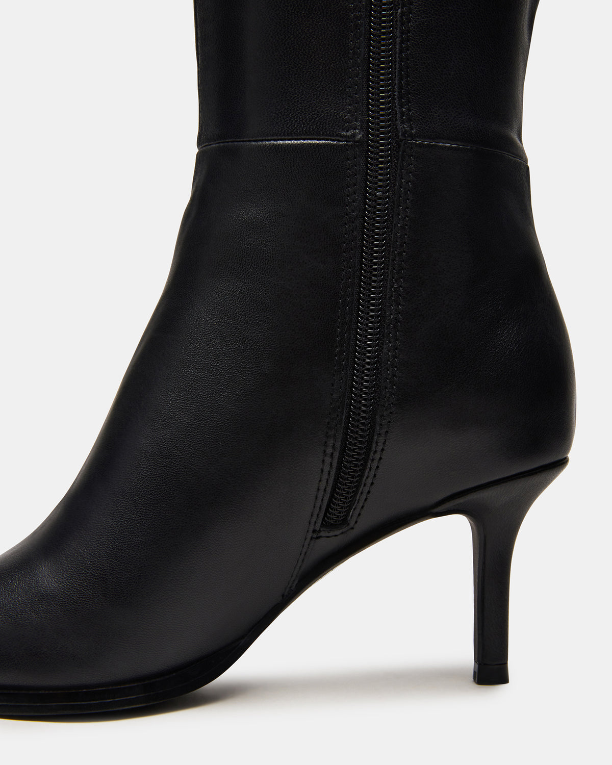 LINGO Black Leather Pointed-Toe Knee-High Women's Boot Steve Madden BLACK LEATHER
