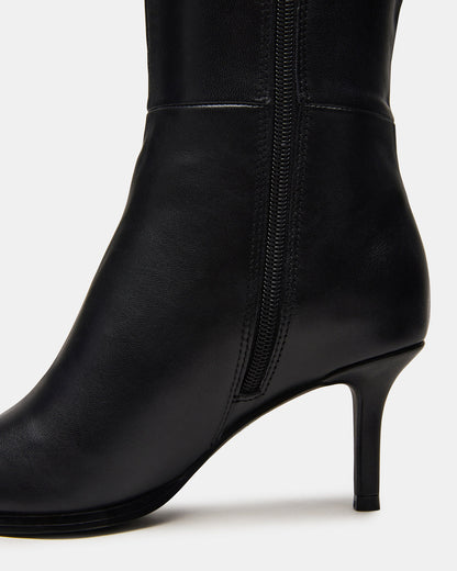 LINGO Black Leather Pointed-Toe Knee-High Women's Boot Steve Madden BLACK LEATHER